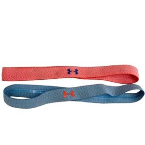 Under Armour Set of Blue & Red Elastic Headbands
